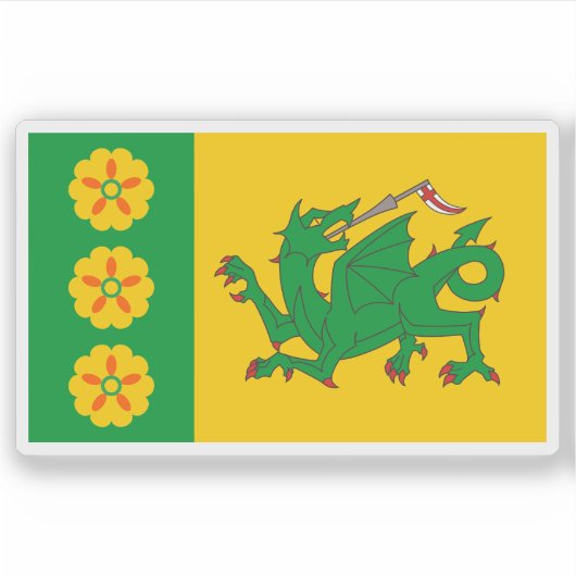 Vlag van het dorp Evenley, Engeland Sticker (Voorkant)