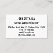 Vlag van het Duitse geïnspireerde patroon van gekl Visitekaartje (Achterkant)