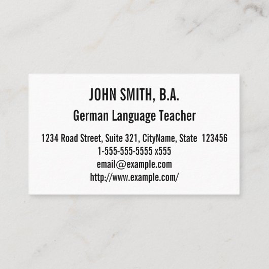 Vlag van het Duitse geïnspireerde patroon van gekl Visitekaartje (Achterkant)