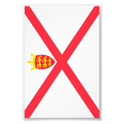Vlag van het eiland Jersey Foto Afdruk (Voorkant)