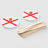 Vlag van het eiland Jersey Handwaaier (Niet-gemonteerd)