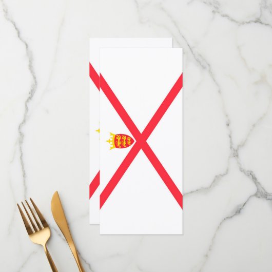 Vlag van het eiland Jersey Menu (Voorkant / Achterkant in situ)