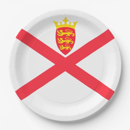 Vlag van het eiland Jersey Papieren Bordje (Voorkant)