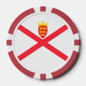 Vlag van het eiland Jersey Poker Chips (Voorkant)