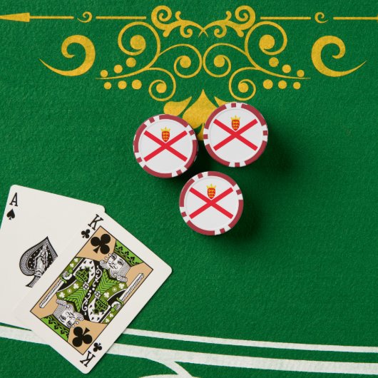 Vlag van het eiland Jersey Poker Chips (Pokertafel (Stack))