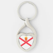 Vlag van het eiland Jersey Sleutelhanger (Voorkant)