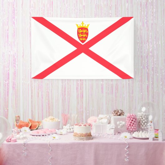 Vlag van het eiland Jersey Spandoek (Feest)
