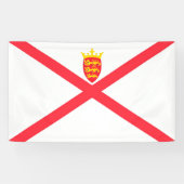 Vlag van het eiland Jersey Spandoek (Horizontaal)