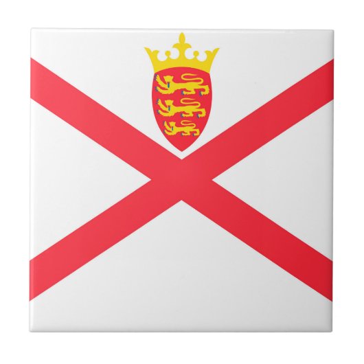 Vlag van het eiland Jersey Tegeltje (Voorkant)