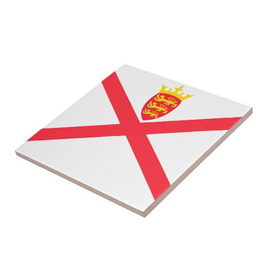 Vlag van het eiland Jersey Tegeltje (Zijkant)