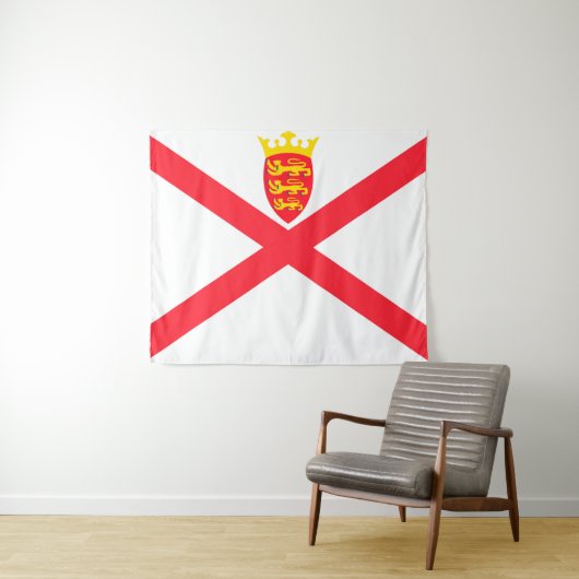 Vlag van het eiland Jersey Wandkleed (In Situ (horizontaal))