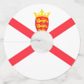 Vlag van het eiland Jersey Wijnglaslabel (Achterkant)