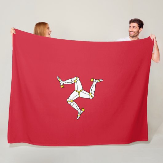 Vlag van het eiland Man Fleece Deken (In situ)