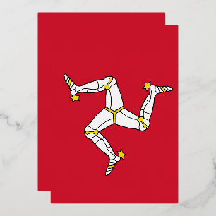 Vlag van het eiland Man Folie Uitnodiging