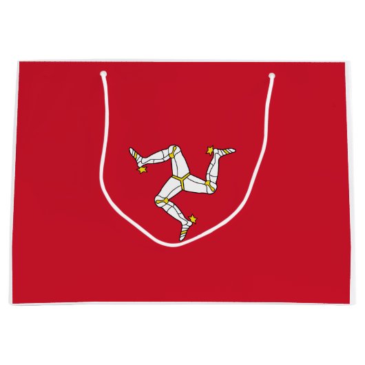 Vlag van het eiland Man Groot Cadeauzakje (Voorkant)