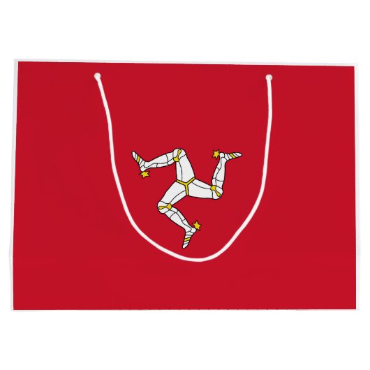 Vlag van het eiland Man Groot Cadeauzakje (Achterkant)