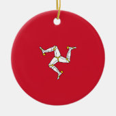 Vlag van het eiland Man Keramisch Ornament (Voorkant)
