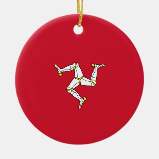 Vlag van het eiland Man Keramisch Ornament (Voorkant)