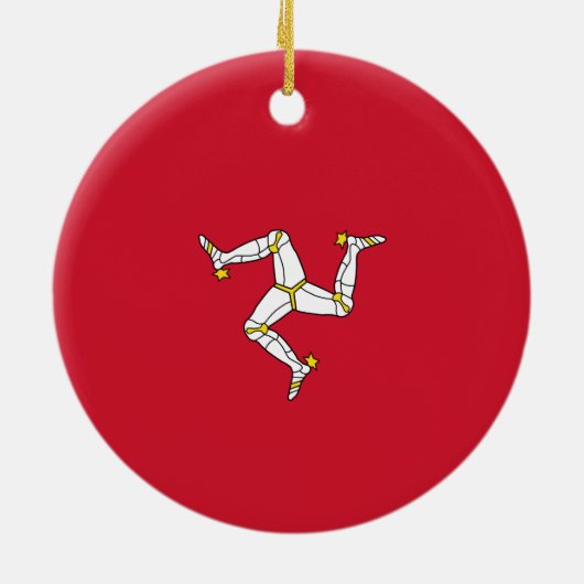 Vlag van het eiland Man Keramisch Ornament (Achterkant)