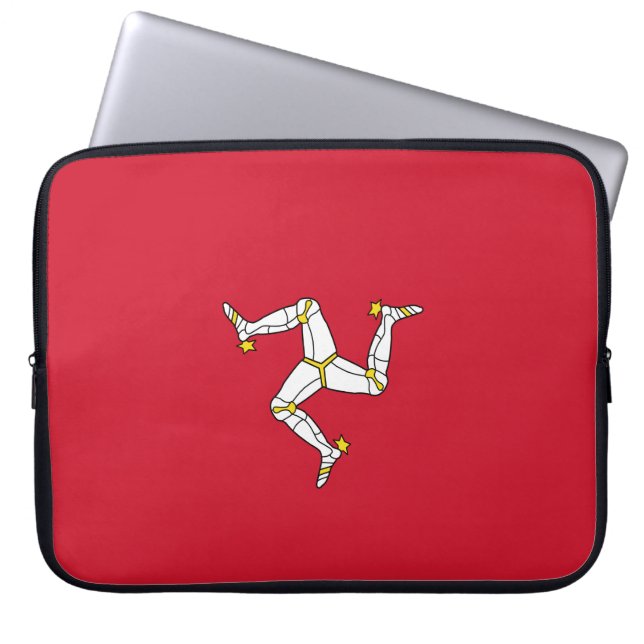 Vlag van het eiland Man Laptop Sleeve (Voorkant)