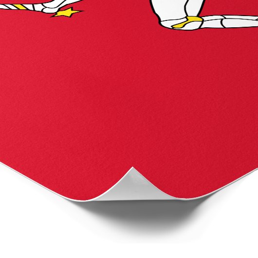 Vlag van het eiland Man Poster (Hoek)