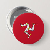 Vlag van het eiland Man Ronde Button 7,6 Cm (Voorkant /achterkant)
