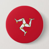 Vlag van het eiland Man Ronde Button 7,6 Cm (Voorkant)