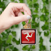 Vlag van het eiland Man Sleutelhanger (Hand)