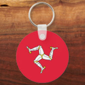 Vlag van het eiland Man Sleutelhanger (Voorkant)