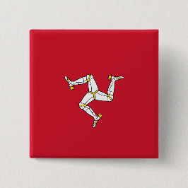 Vlag van het eiland Man Vierkante Button 5,1 Cm