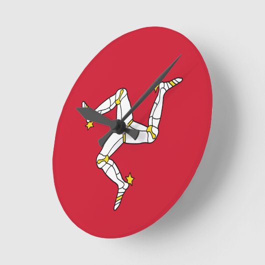 Vlag van het eiland Man wandklok (Hoek)