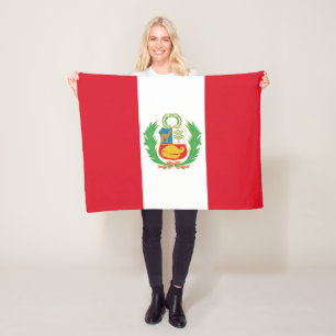 Vlag van het embleem van Peru Pabellón Nacional s Fleece Deken