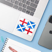 Vlag van het Gemenebest van Engeland Sticker (Laptop met iPhone)