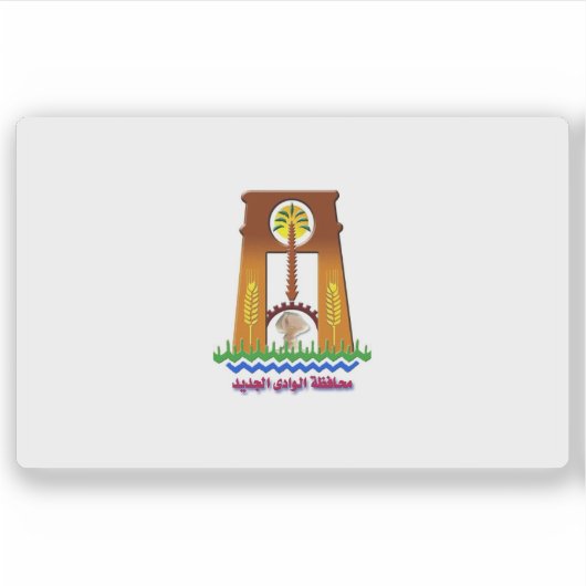 Vlag van het gouvernement New Valley in Egypte Sticker (Voorkant)