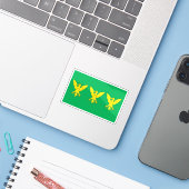 Vlag van het graafschap Caernarfonshire, Wales Sticker (Laptop met iPhone)