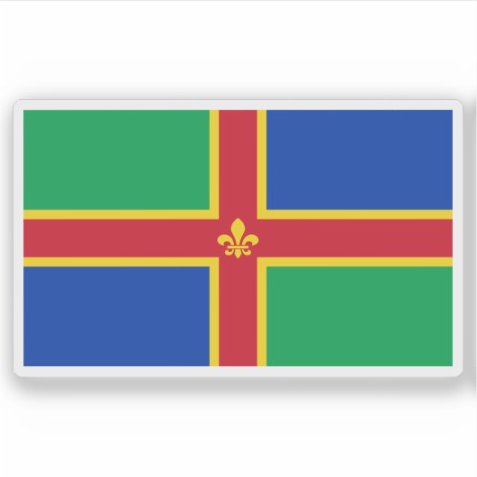 Vlag van het graafschap Lincolnshire, Engeland Sticker (Voorkant)