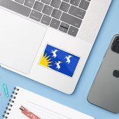 Vlag van het graafschap Merioneth (Merionethshire) Sticker (Laptop met iPhone)