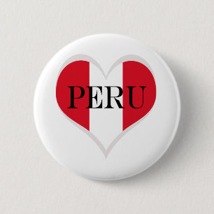 Vlag van het hart Peru Pabellón Nacional Ronde Button 5,7 Cm