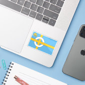 Vlag van het Isle of Skye, Schotland Sticker (Laptop met iPhone)