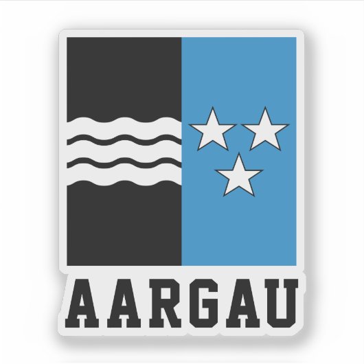 Vlag van het kanton Aargau Sticker (Voorkant)