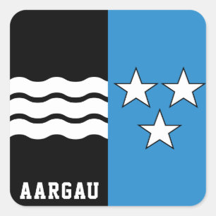 Vlag van het kanton Aargau Vierkante Sticker