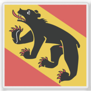 Vlag van het kanton Bern, Zwitserland Sticker