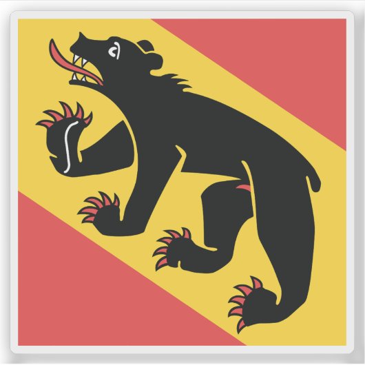 Vlag van het kanton Bern, Zwitserland Sticker (Voorkant)