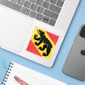 Vlag van het kanton Bern, Zwitserland Sticker (Laptop met iPhone)