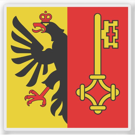 Vlag van het kanton Genève, Zwitserland Sticker (Voorkant)