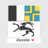 Vlag van het kanton Graubünden, Zwitserland Sticker (Vel)