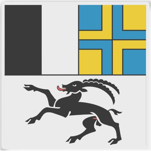 Vlag van het kanton Graubünden, Zwitserland Sticker (Voorkant)