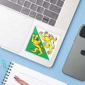 Vlag van het kanton Thurgau, Zwitserland Sticker (Laptop met iPhone)