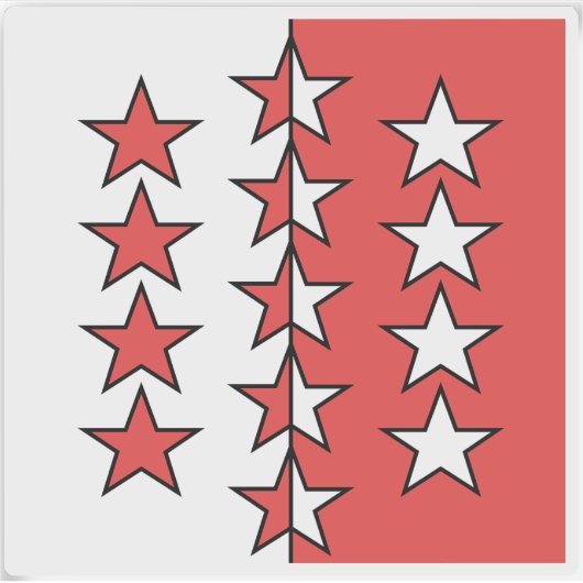Vlag van het kanton Wallis, Zwitserland Sticker (Voorkant)