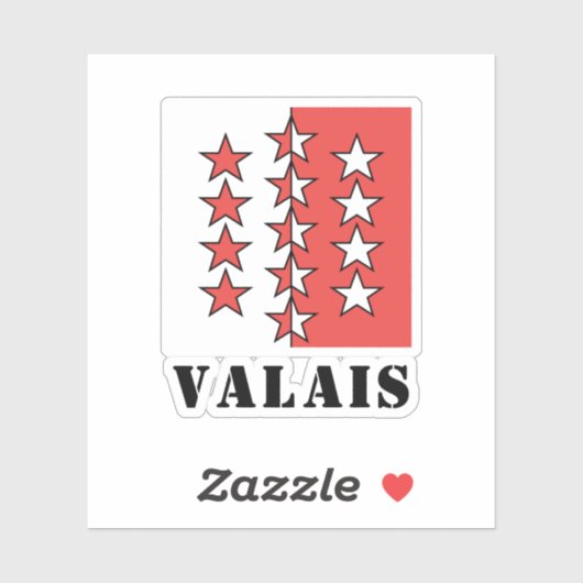 Vlag van het kanton Wallis, Zwitserland Sticker (Vel)